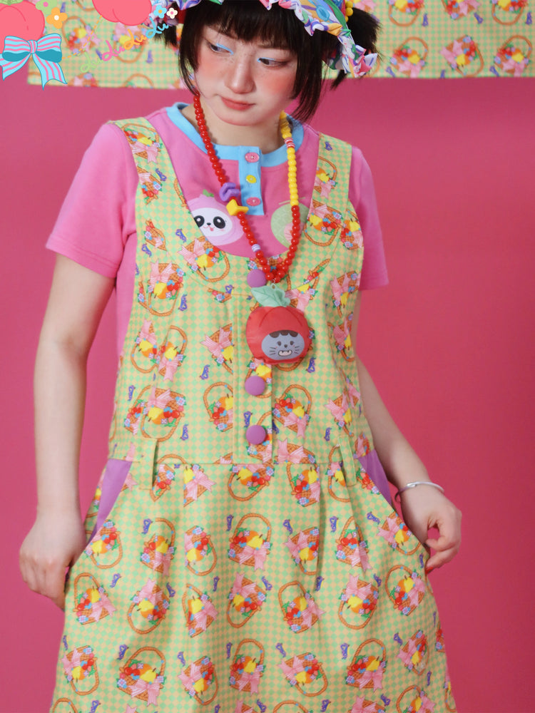 Kawaii Suspender Dress – Fruit Basket Print dress LULULULU