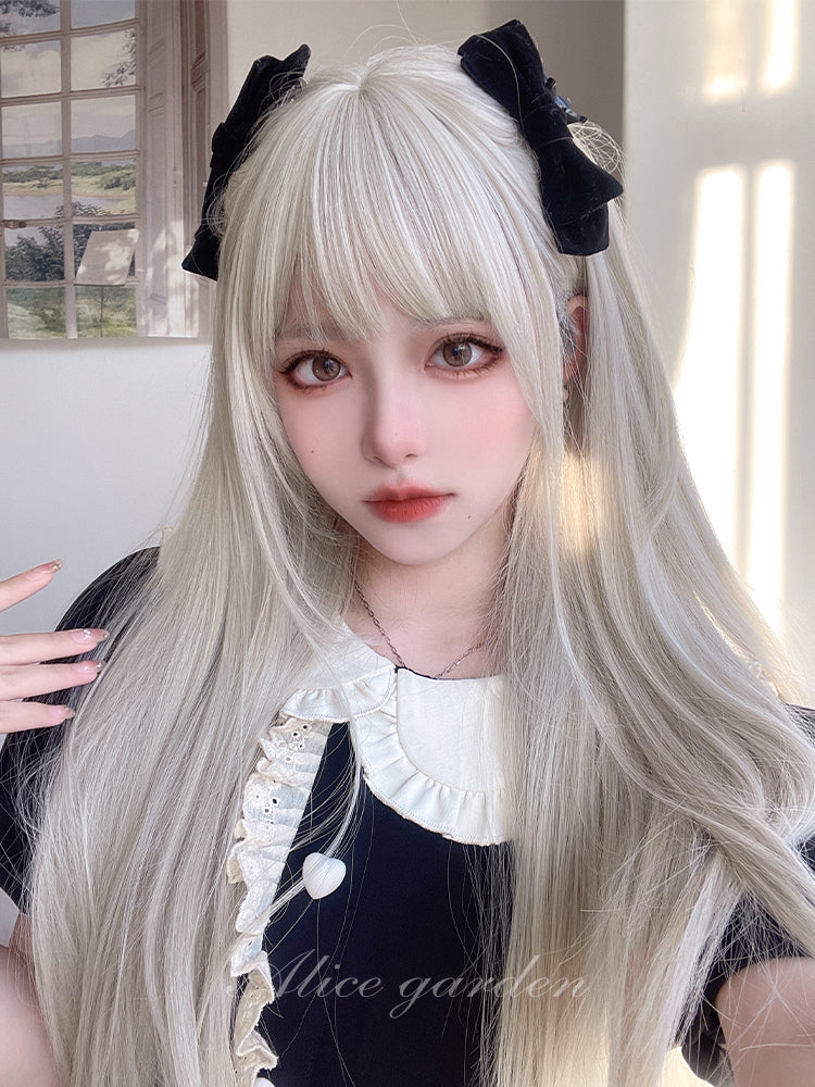 Alice Garden - Kawaii Milk Grey Long Straight Wig wig Alice Garden