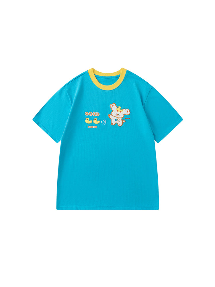 KURIOSITAET - Decora Kei Blue Puppy Cartoon T-Shirt tshirt KURIOSITAET