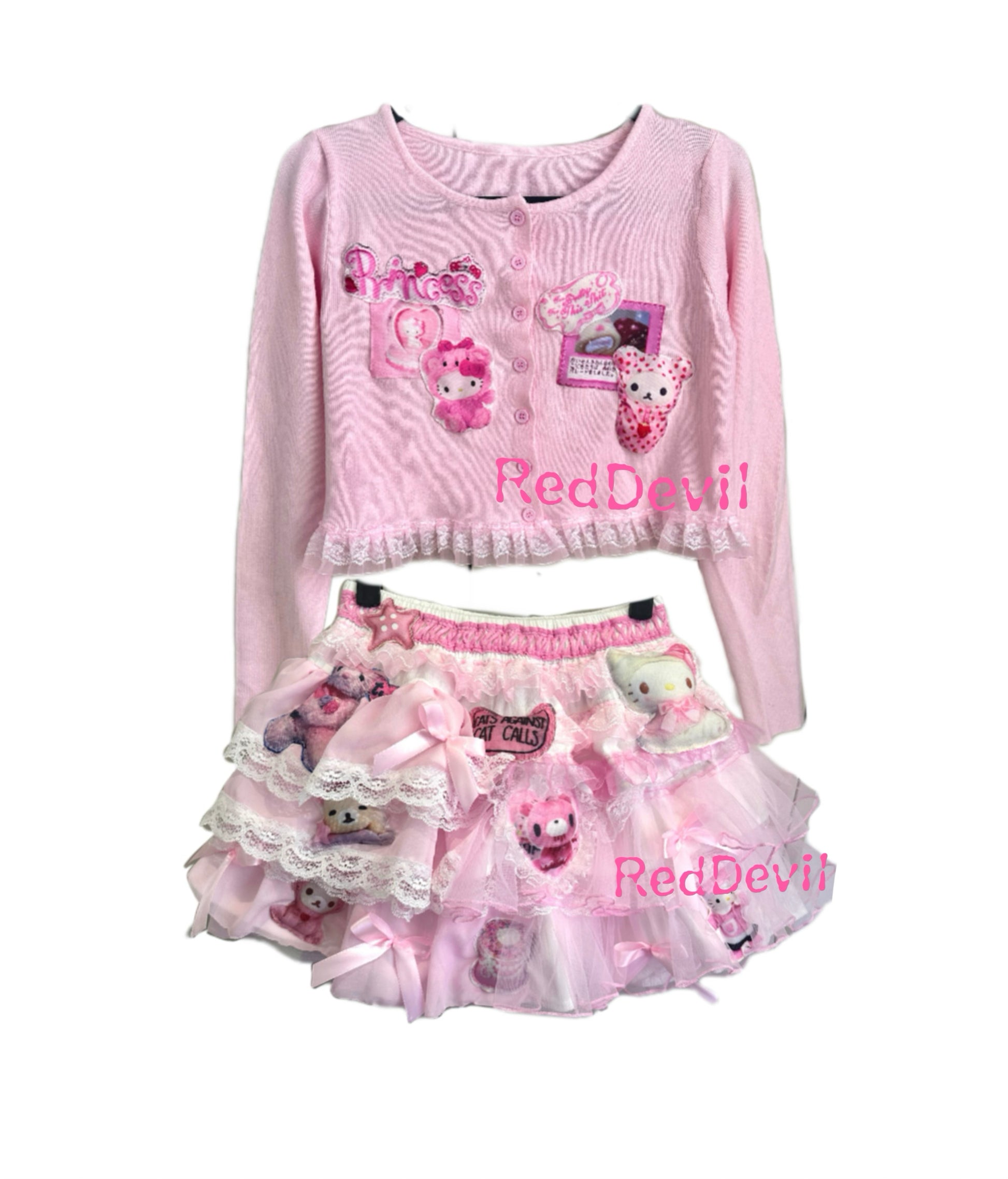 RedDevil Visual Kei Puffy Skirt | Sweet Harajuku Subculture Mini Skirt skirt Red Devil