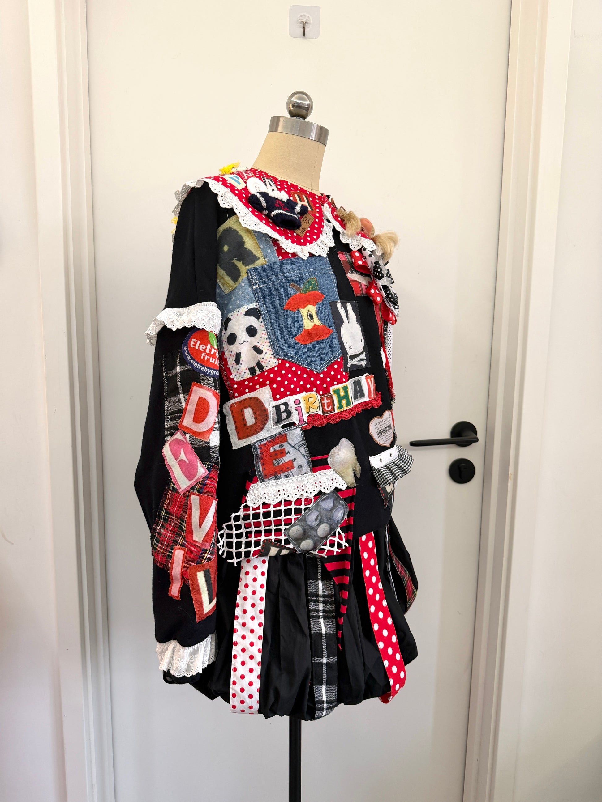 RedDevil - Patchwork Doll Collar Sweatshirt sweatshirt Red Devil