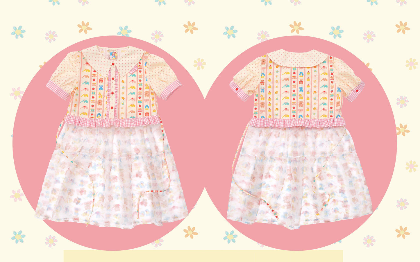 NIKKOU - Lace Organza Puff Dress dress Nikkou home S