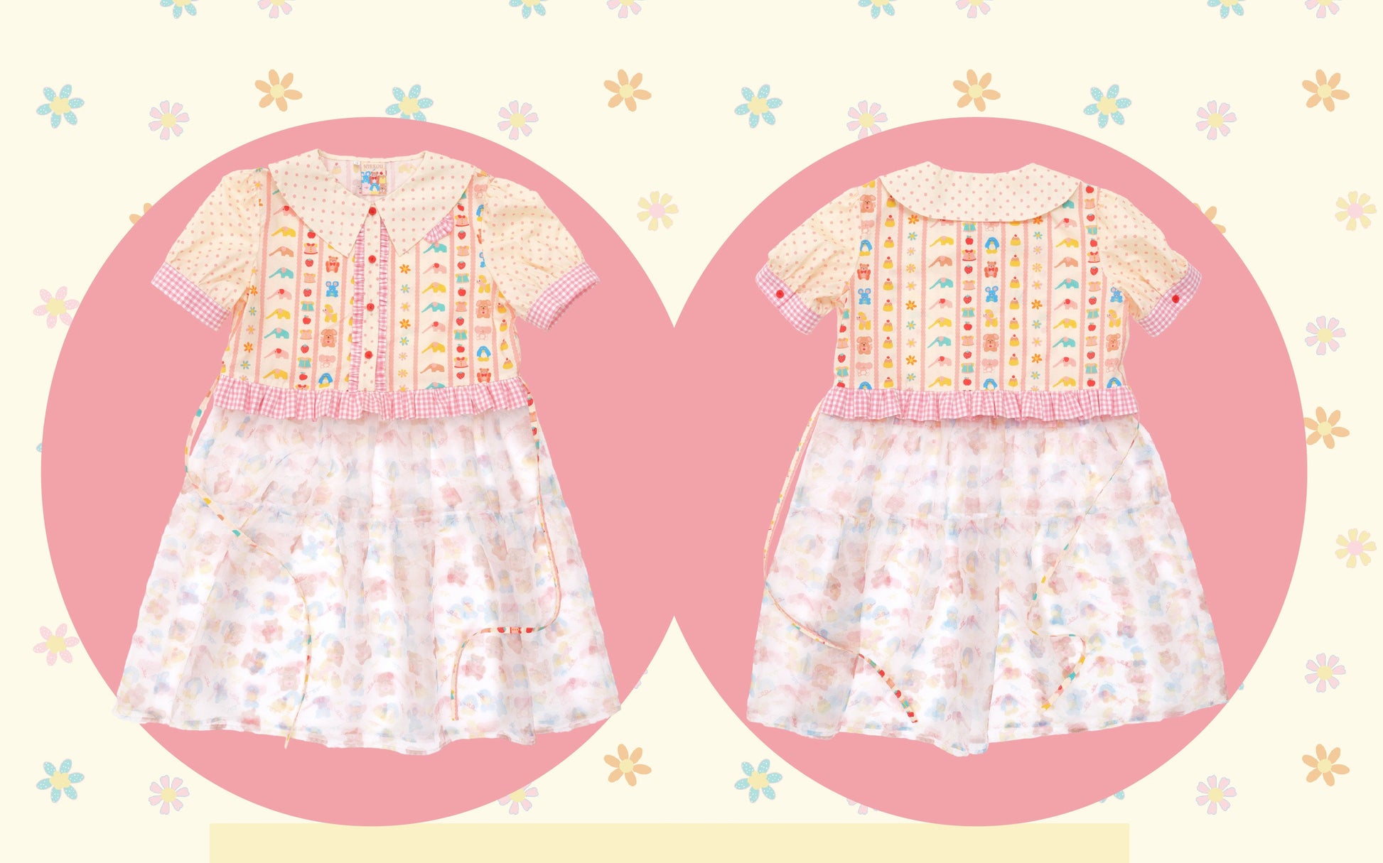 NIKKOU - Lace Organza Puff Dress dress Nikkou home S
