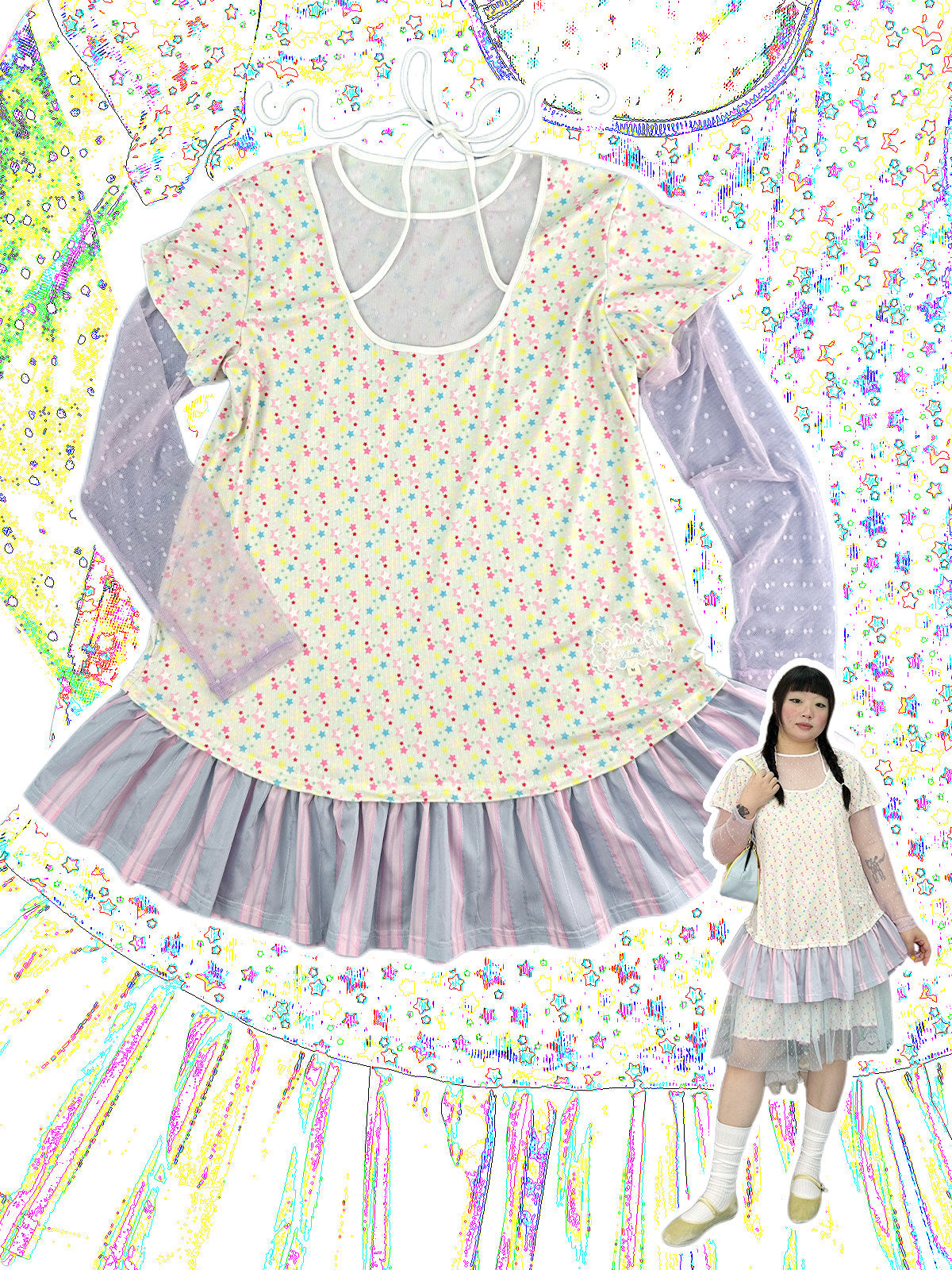 shishihshop - Layered Look Loose Dress dress shishihshop