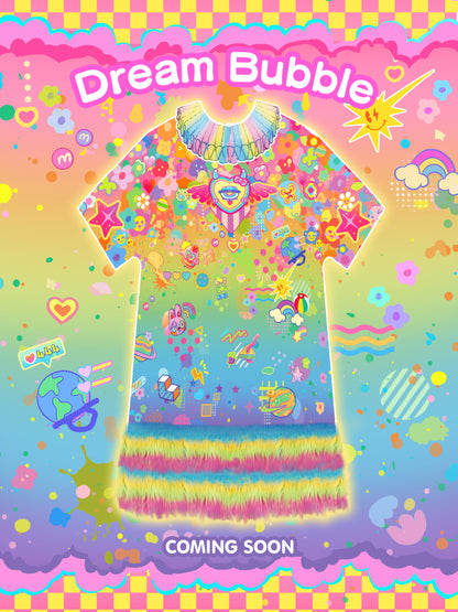 Dream Bubble - Decora Kei Dress Rainbow Collar Sheer Ruffle Dress dress Dream Bubble