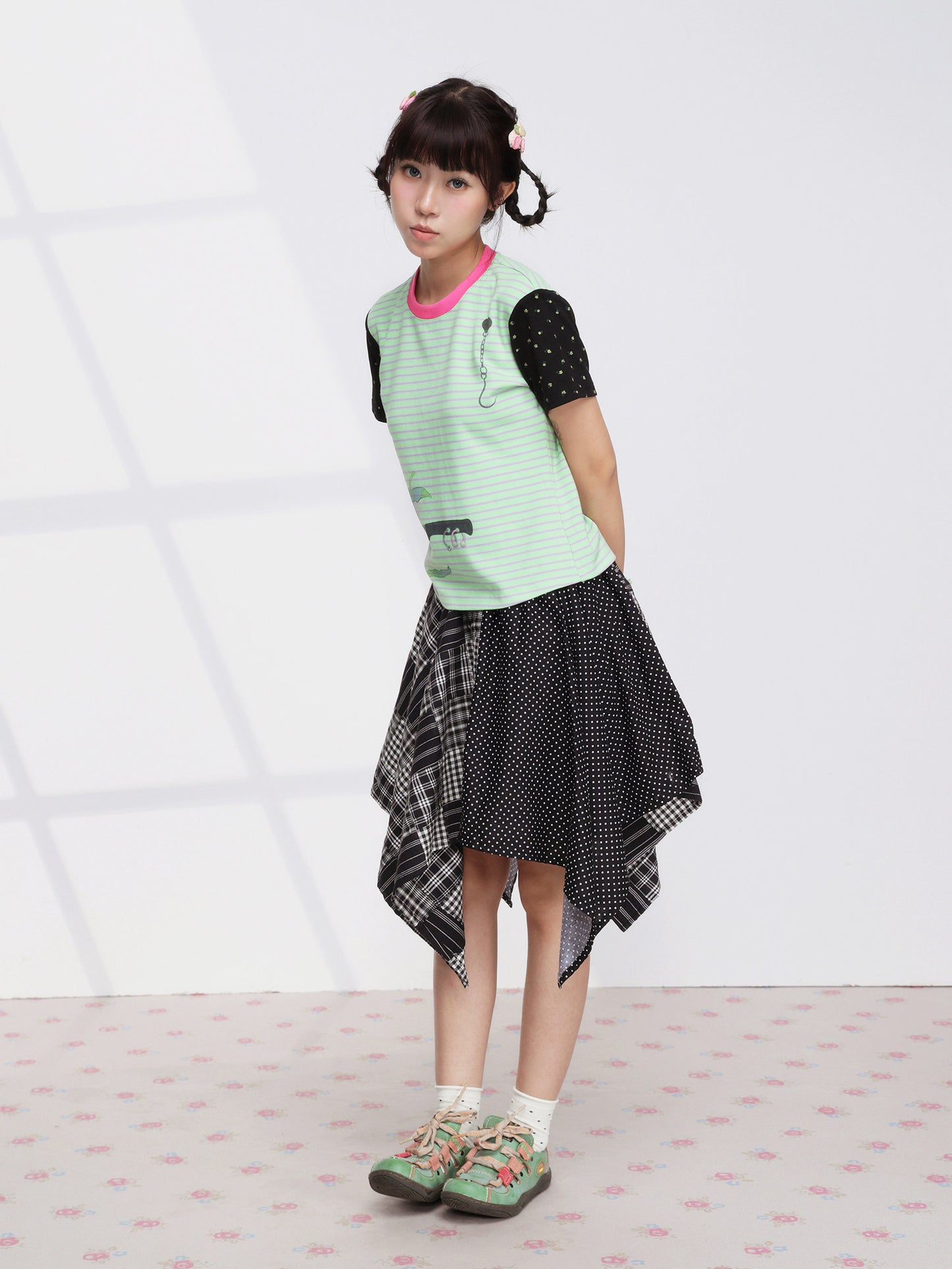 FRUITS - Apple Stripe Contrast Tee tshirt Fruits