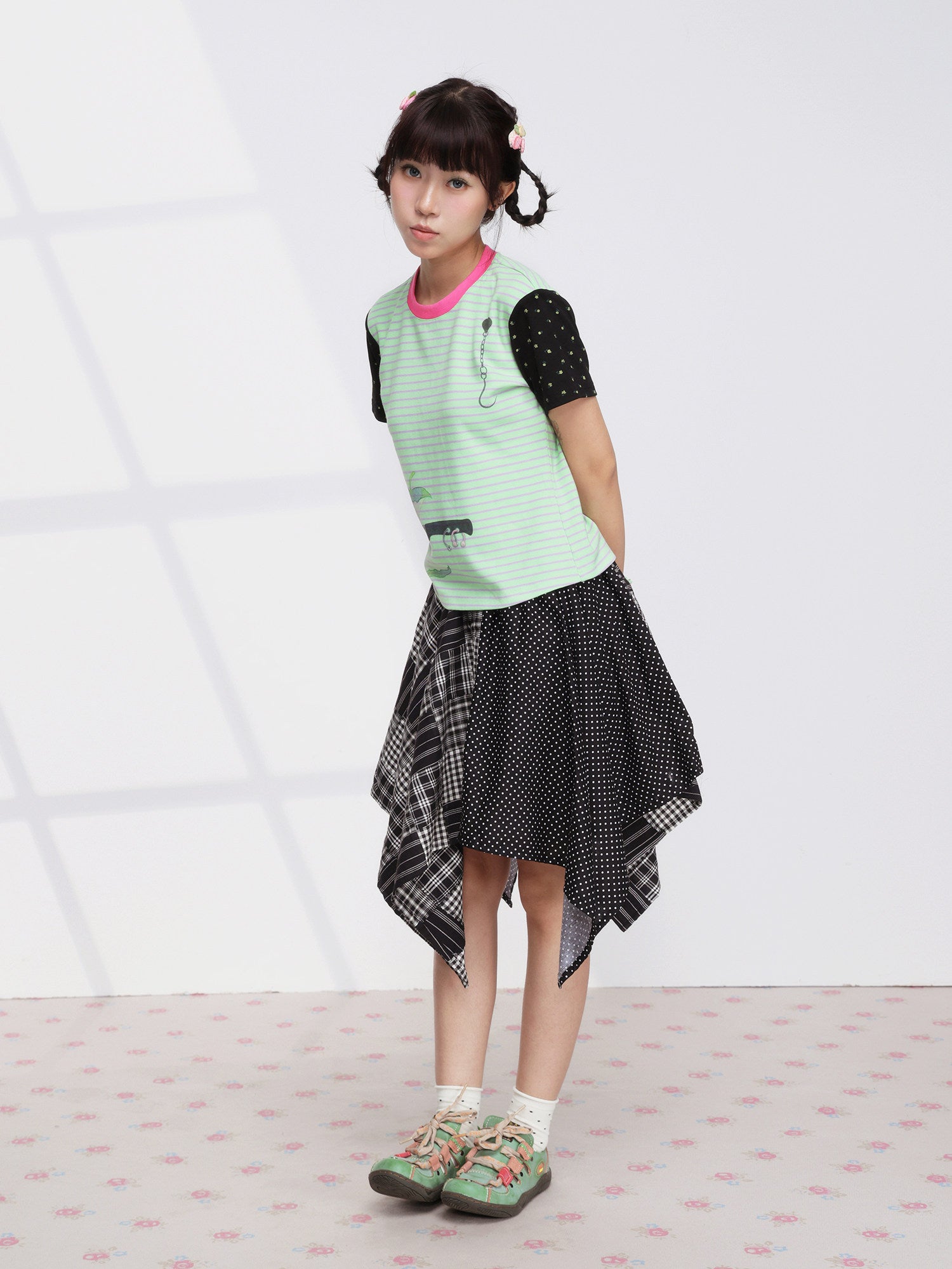 FRUITS - Apple Stripe Contrast Tee tshirt Fruits