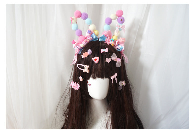 Maojiang Pastel Hair Clips | Harajuku Sweet Bear Candy Hair Clips hair clip maojiang