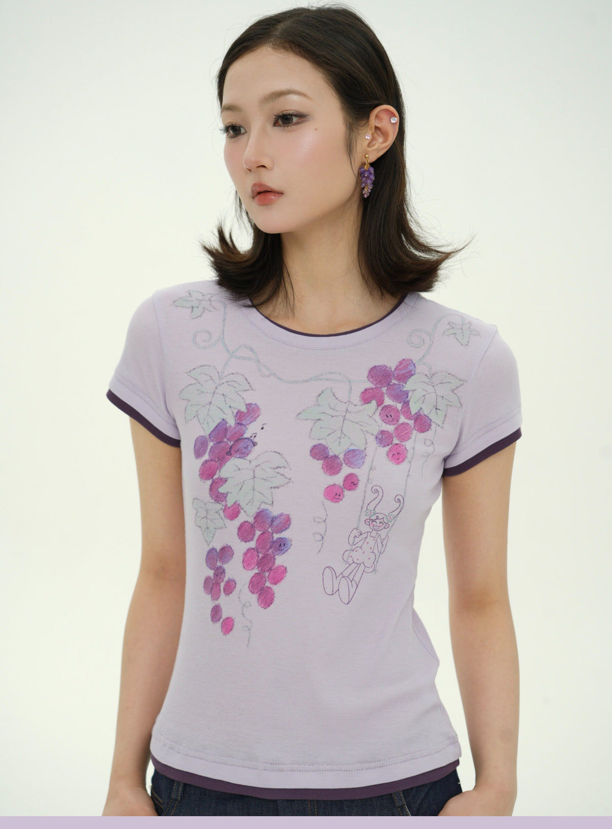 Rabbit Rain - Grapevine Fairy Girl Fitted T-Shirt tshirt RabbitRain