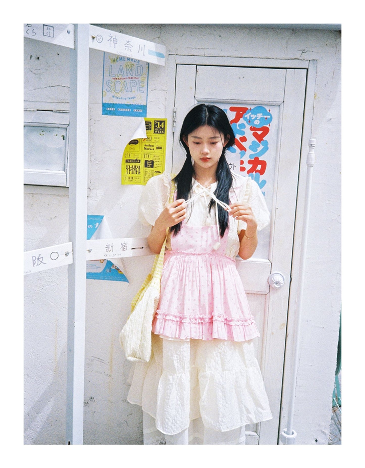 DADANAKO - Pink Polka Dot Pinafore Dress dress DADANAKO