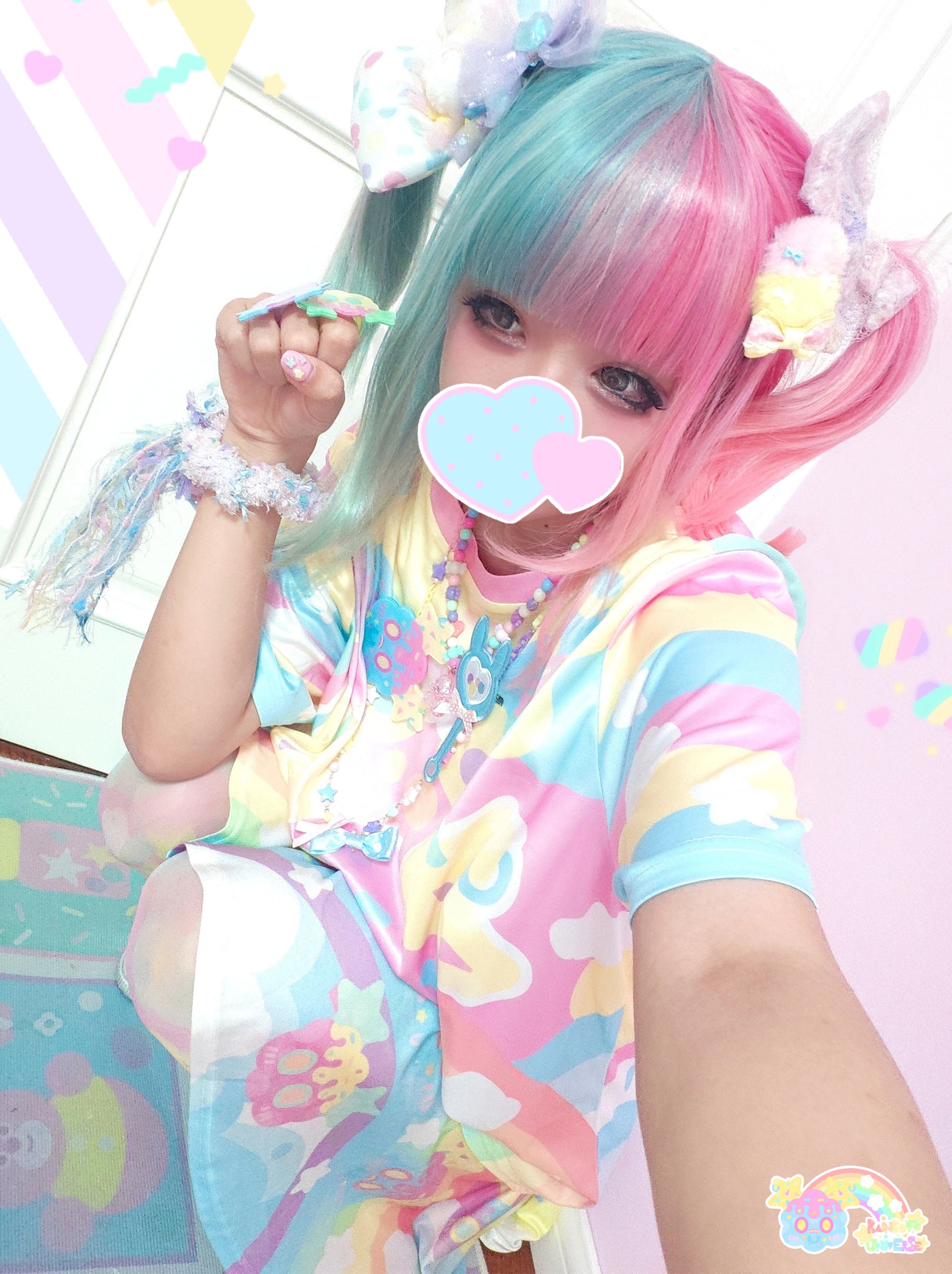 Rainbow Universe RUX - Pastel Macaron Decora Kei Skirt Set set Rainbow Universe RUX
