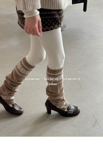 LET ME SEE - Fair Isle Snowflake Leg Warmers leg warmmers let me see