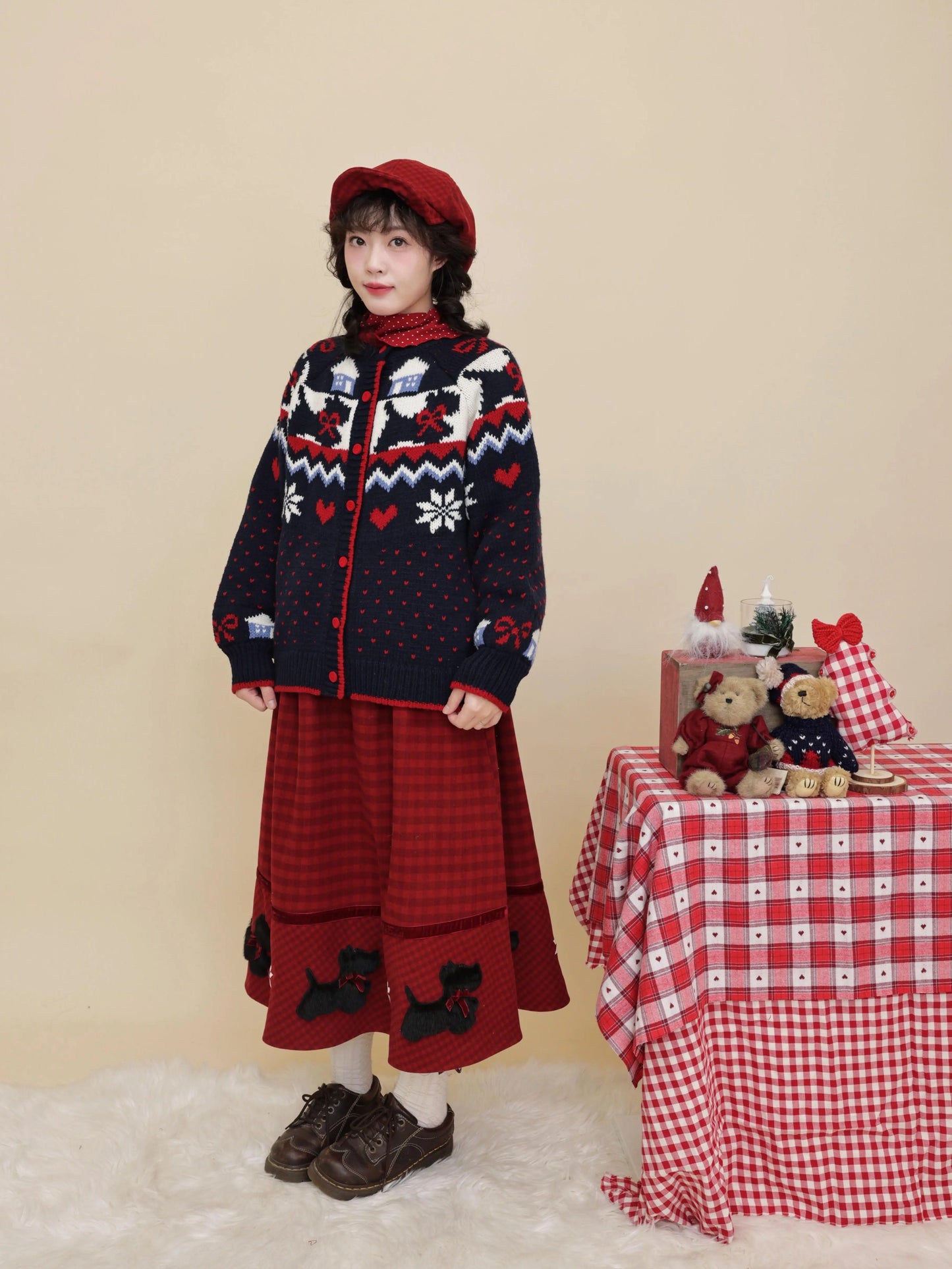 SemenCoicis - Kawaii Puppy Plaid Skirt skirt SemenCoicis