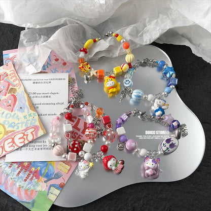 DuoXi - Decora Kei Candy Kitty Beaded Bracelet Colorful Cute bracelet DuoXi