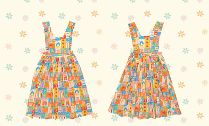 NIKKOU - Color Apron Suspender Dress dress Nikkou home S
