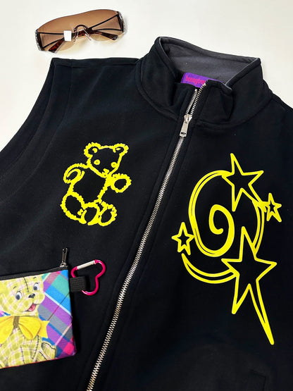 BunnyBunnyGun - Y2K Streetwear Zip Vest Oversize Casual Layering vest bunnybunnygun