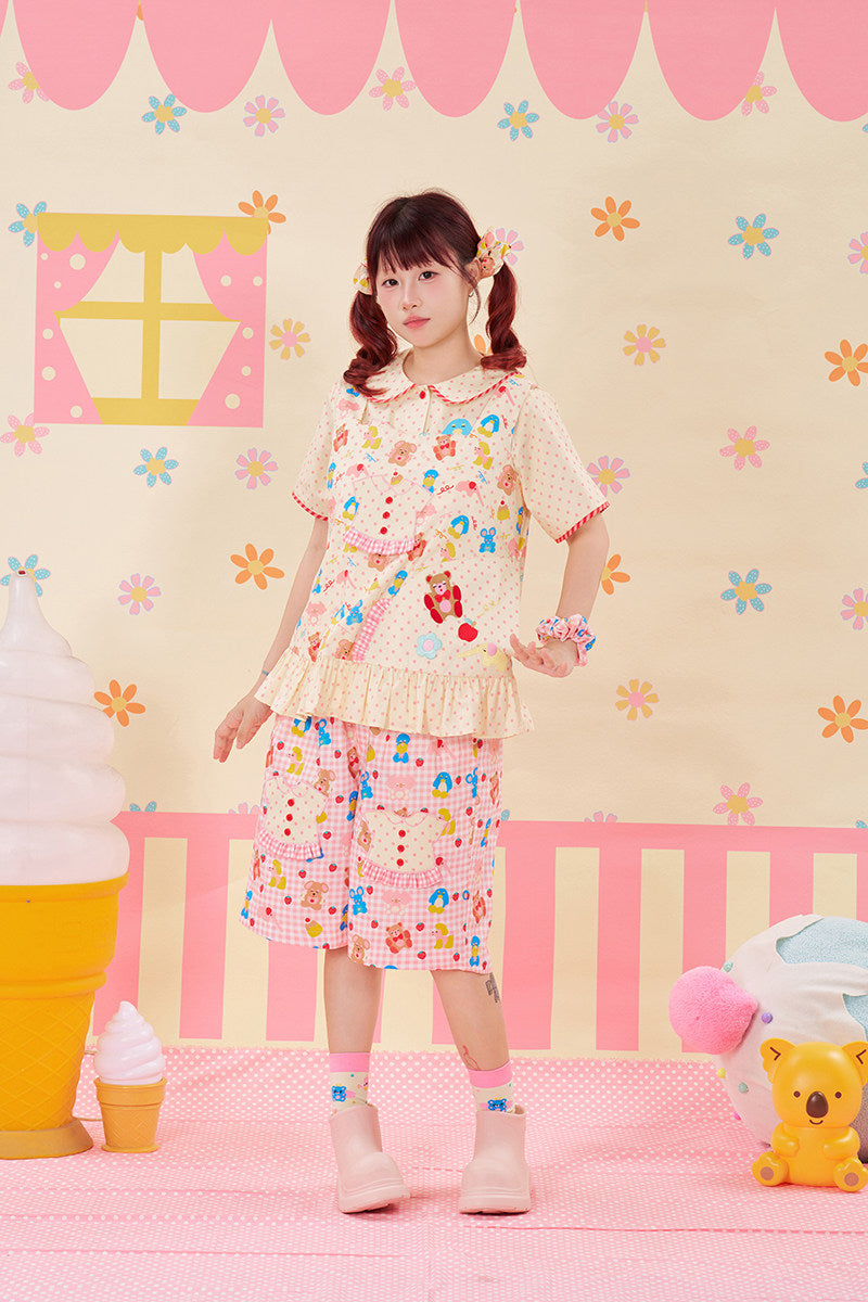 NIKKOU - Cotton Loose Bermuda Shorts shorts Nikkou home