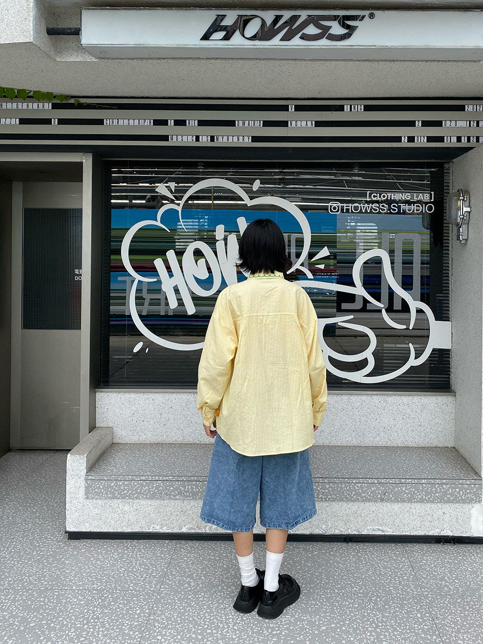 BIBULU - Kidcore Embroidered Plaid Shirt shirt BIBULU