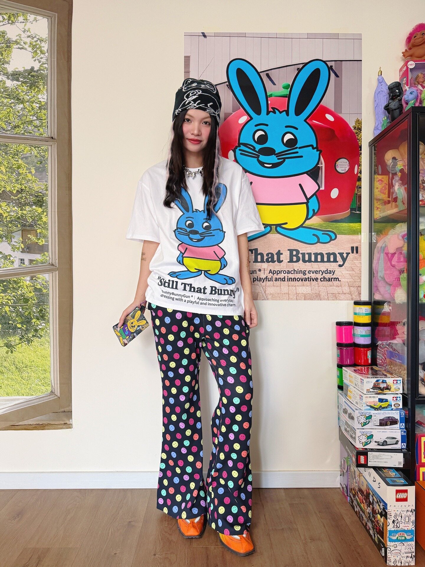 bunnybunnygun - Color Smiley Flare Pants pants bunnybunnygun