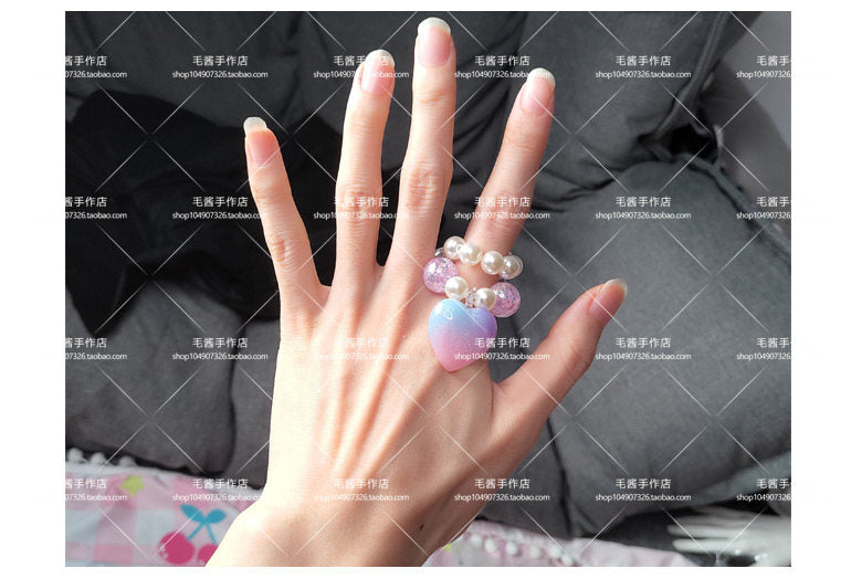 maojiang – Gradient Star Heart Choker Bracelet Set necklace maojiang