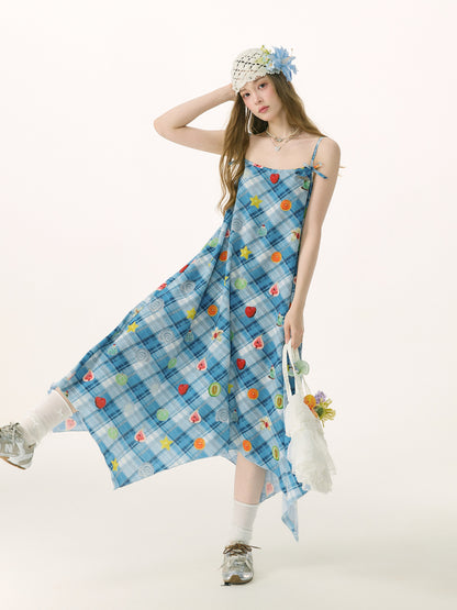 ziziFei - Plaid Fruit Cami Maxi Dress dress ziziFei