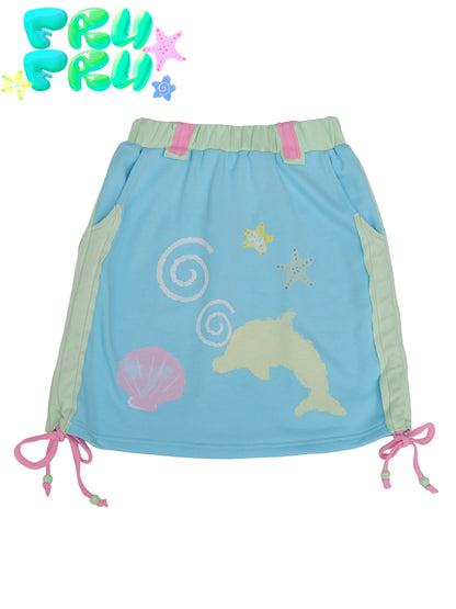 frufru Blue Dolphin | Skirt Decora Mini Skirt | Y2K Skater Skirt skirt frufru