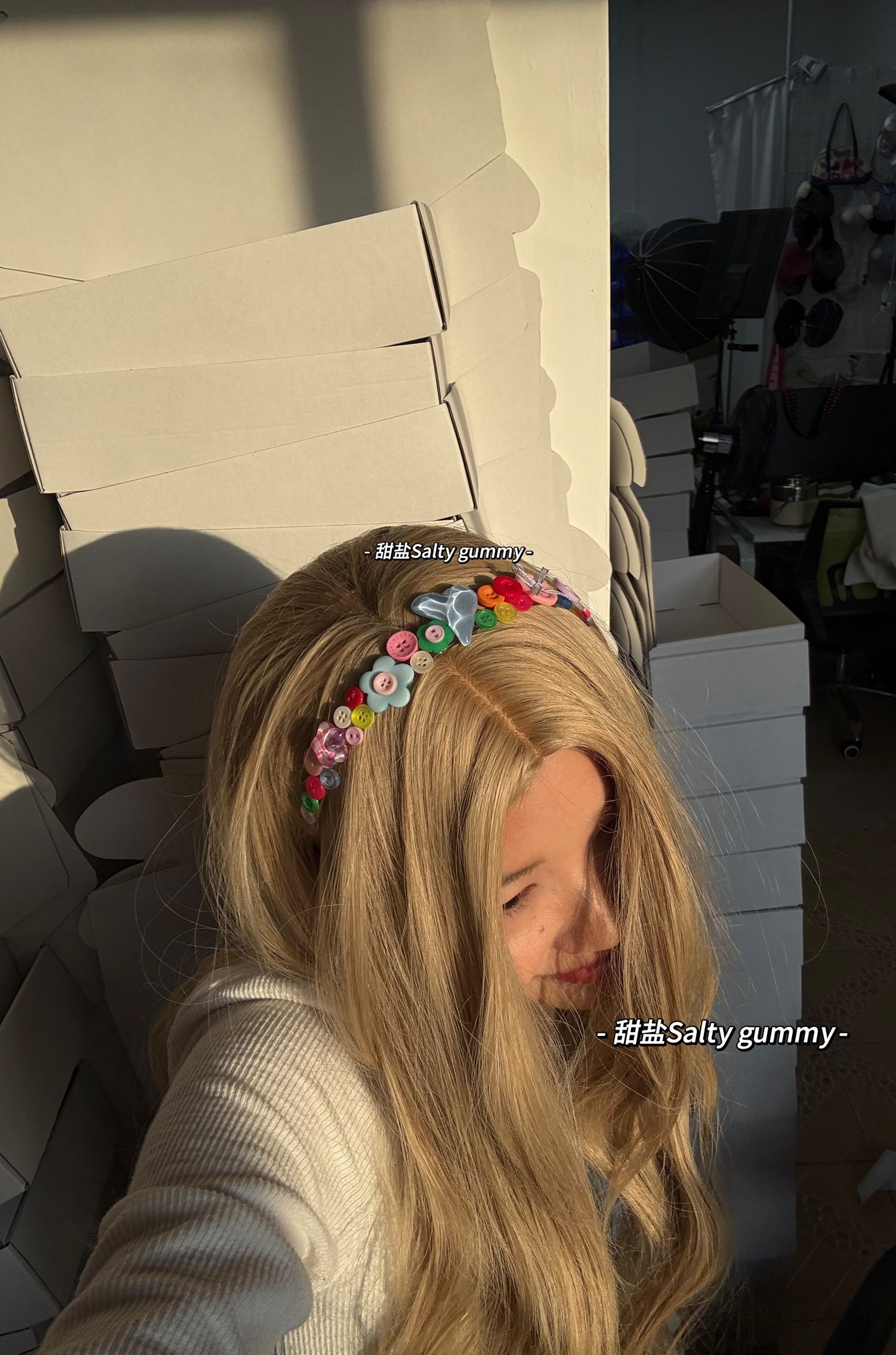 Salty Gummy - Kawaii Colorful Button Flower Headband headband Salty Gummy