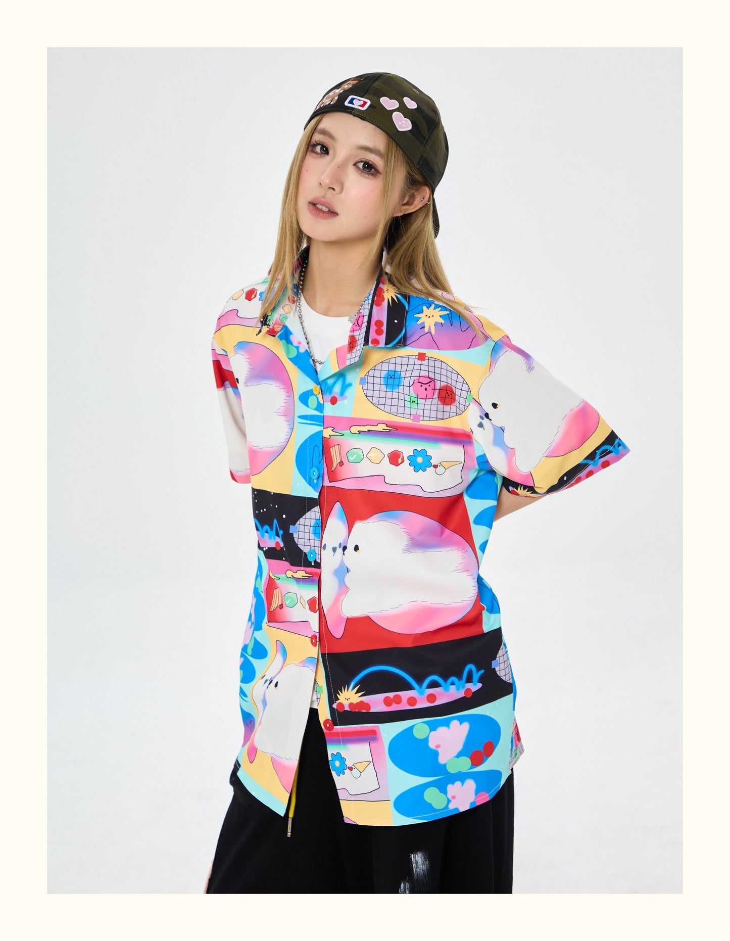 Robootoo - Fantasy Print Oversized Short Sleeve Shirt shirt Robootoo
