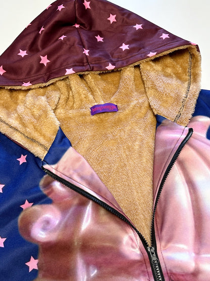 bunnybunnygun - Harajuku Colorblock Fleece Zip Hoodie hoodie bunnybunnygun