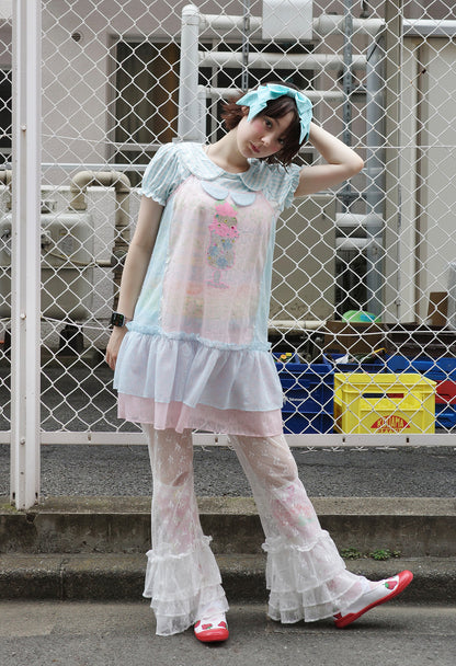 frufru - Lace Bow Flare Pants | Y2K Girly Kawaii Japanese Fashion pants frufru