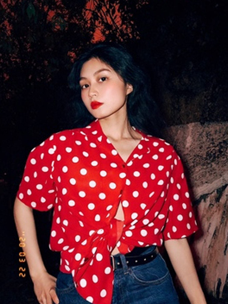 Nanjun Vintage – Red Polka Dot Shirt shirt Nanjun Vintage