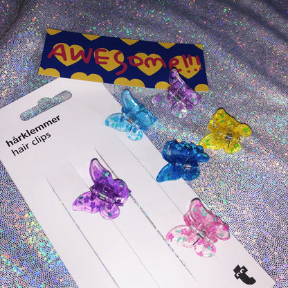 StrangeLab Transparent Clip | Candy Color Butterfly Claw Clip | Thick Mini Hair Clips hair clip strangelab