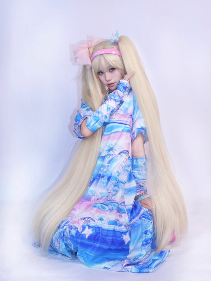 LEERROO - Blue Cyber Print Dress dress Leerroo