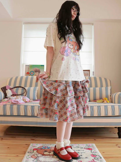 KaiXin Hostel - Bear Heart Star Print T-Shirt tee KaiXin hostel