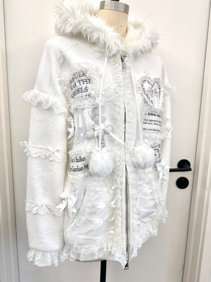 RedDevil - Harajuku Kawaii Lace Fleece Hoodie coat Red Devil