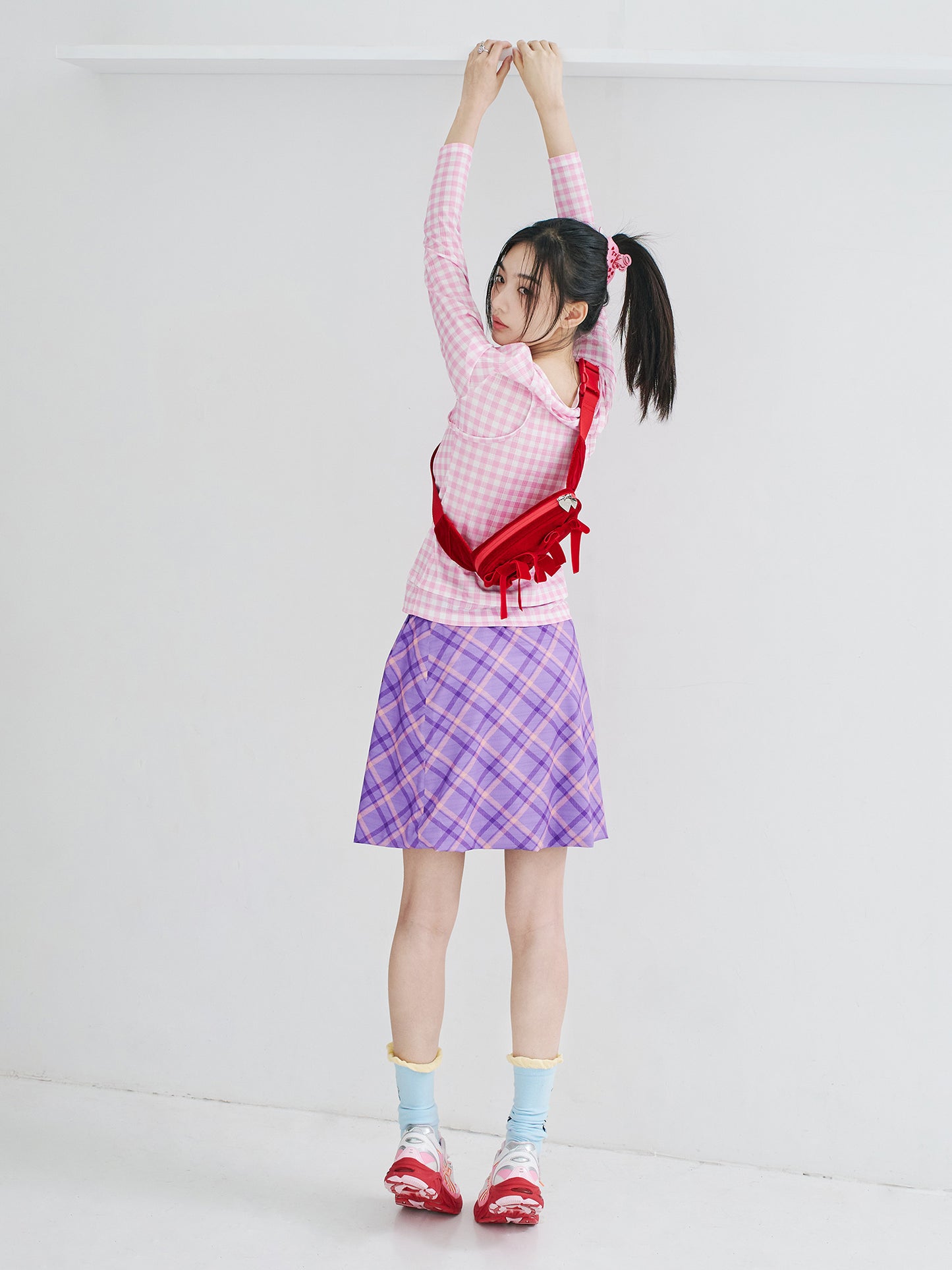 tntntutu Purple Plaid Skirt | Cute Girl Print Skirt | Vintage Cute Mini Skirt skirt tntntutu