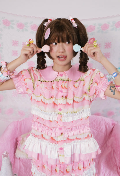 frufru - Vintage Cake Print Doll Collar Set set frufru