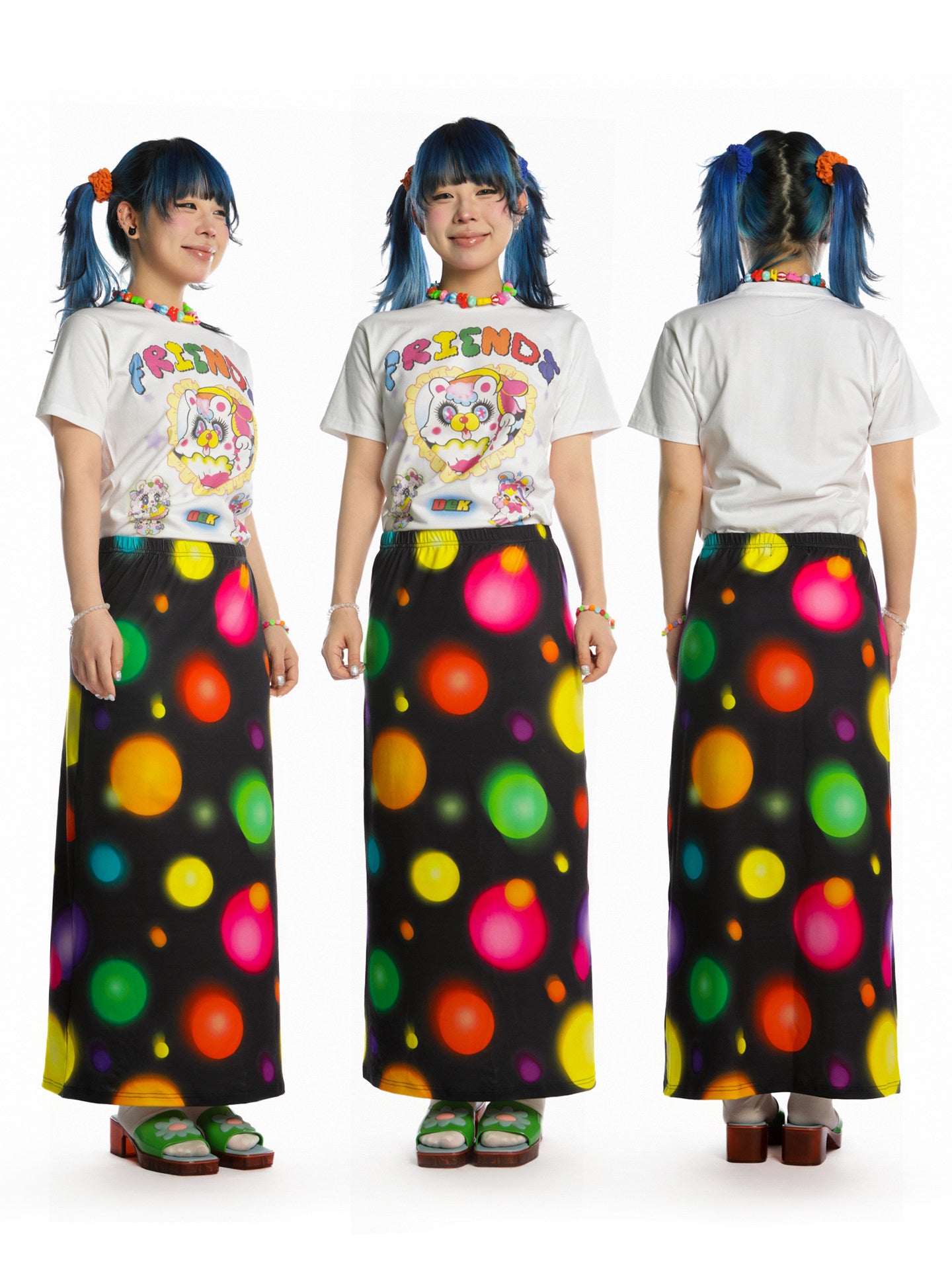 DeadEndKids - Decora Y2K Polka Dot Long Skirt skirt DeadEndKids