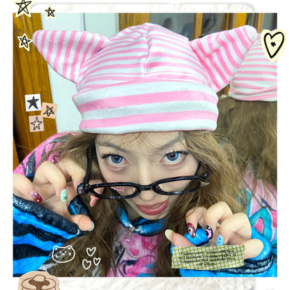 LEERROO - Y2K Punk Cat Ear Fleece Hat hat Leerroo