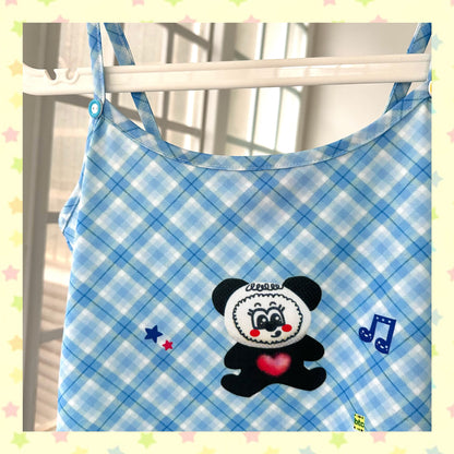 Bodytalk - Y2K Plaid Panda Tank Top camisole bodytalk