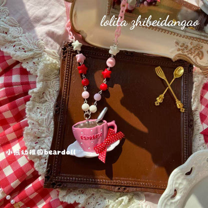 Bear Doll - Coffee Beaded Kawaii Necklace necklace Bear Doll