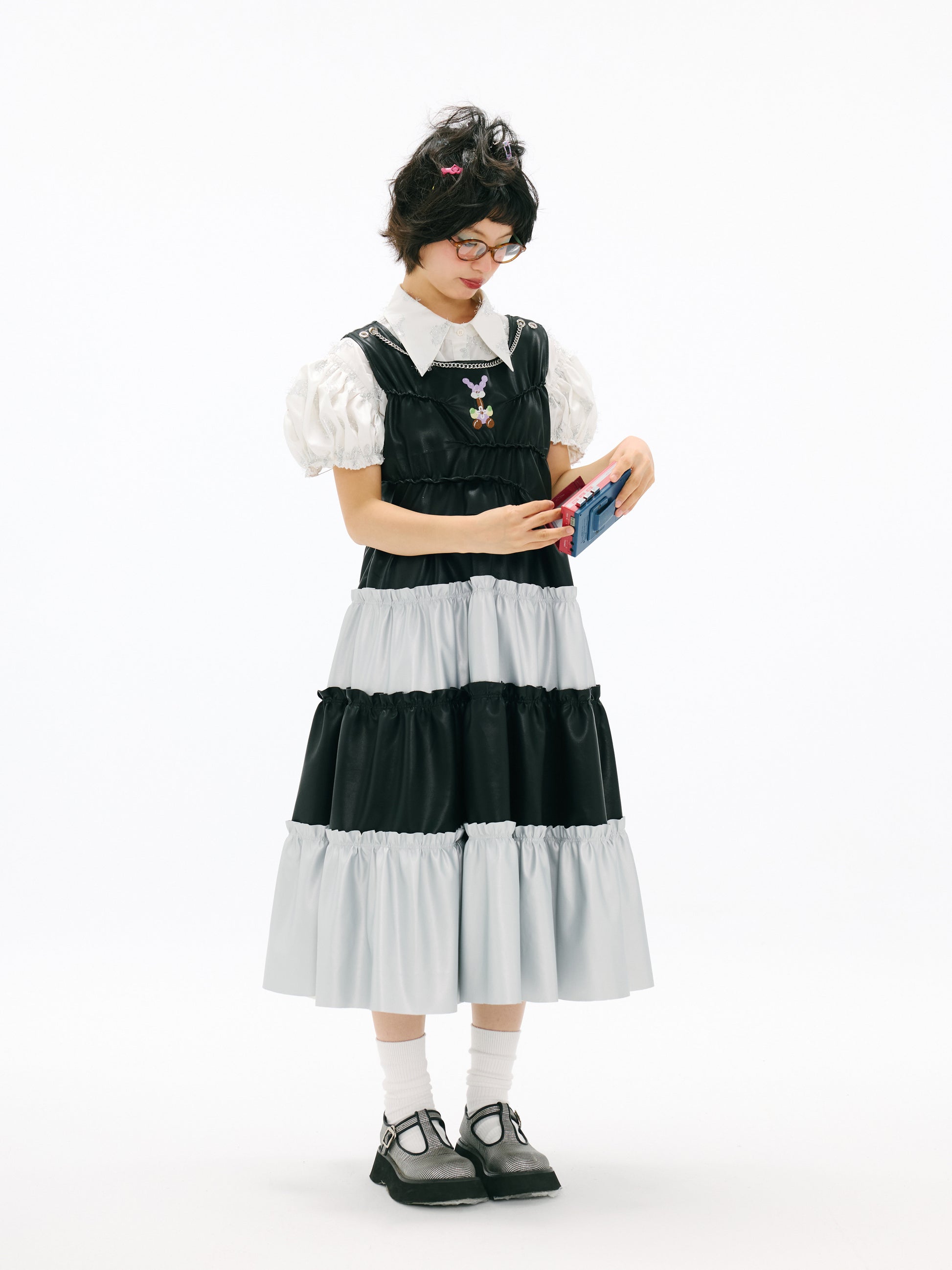 sillysis - Two-Tone Embroidered Chain Dress dress sillysis