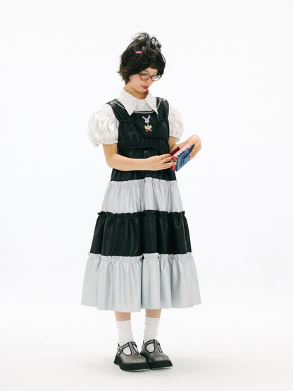 sillysis - Two-Tone Embroidered Chain Dress dress sillysis