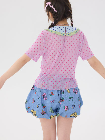 tntntutu - Denim Bear Bubble Shorts shorts tntntutu
