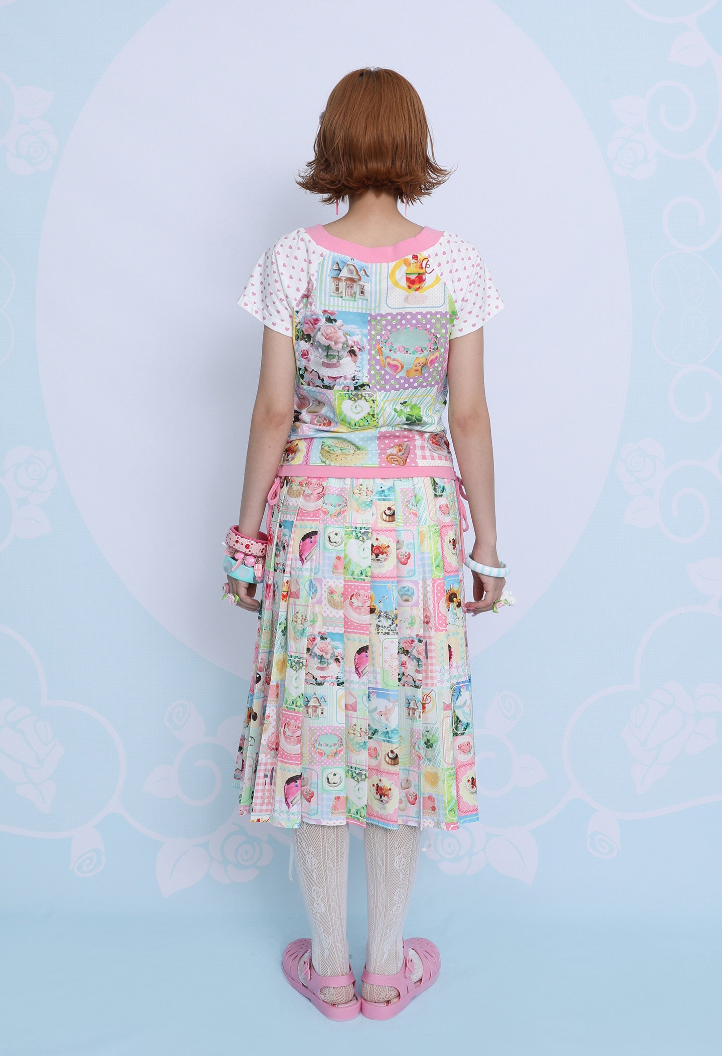 frufru - Cute Print Pleated A-Line Skirt skirt frufru