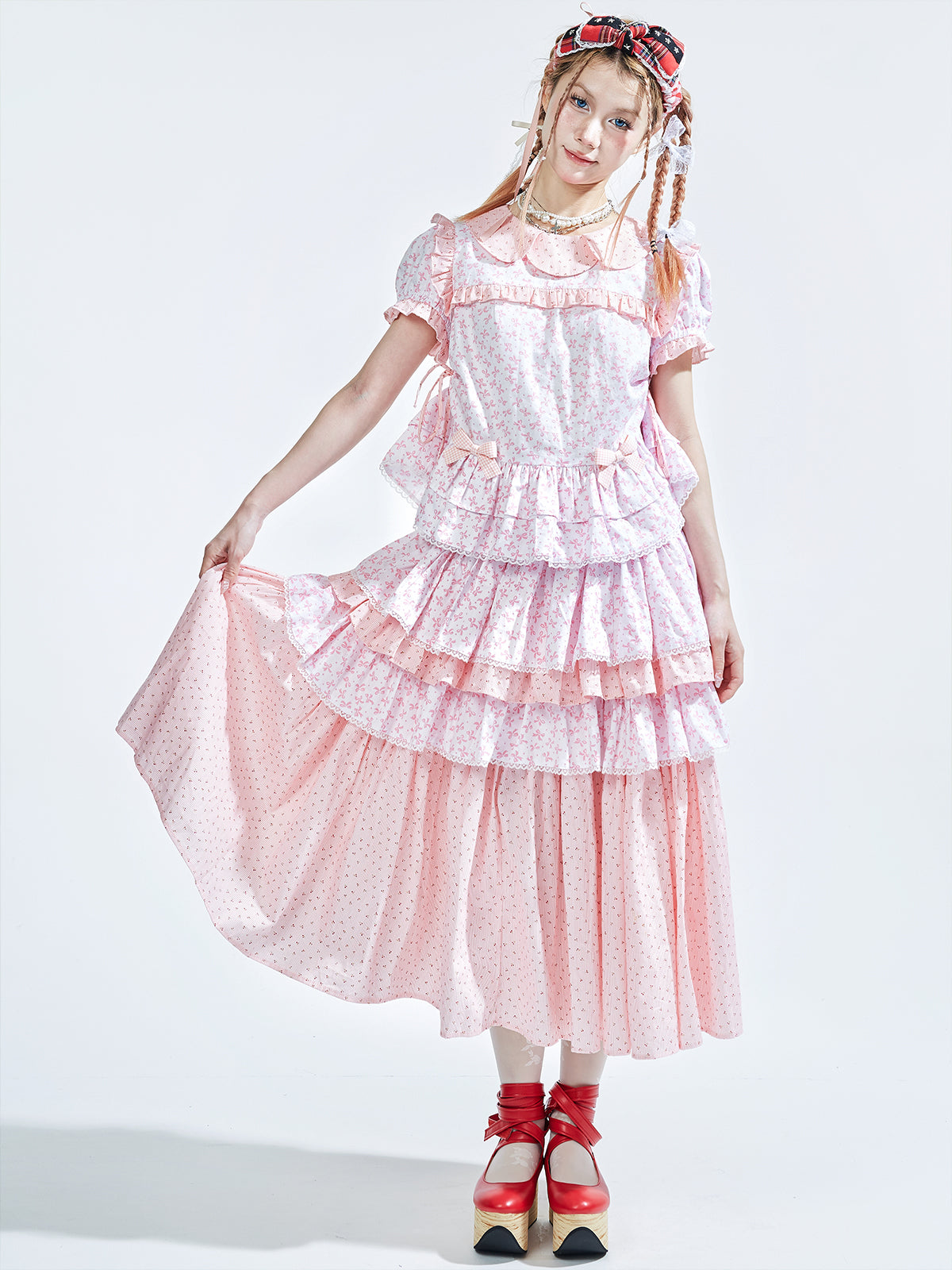 SOS MEME CLUB – Kawaii Pink Long Skirt skirt SOS MEME CLUB