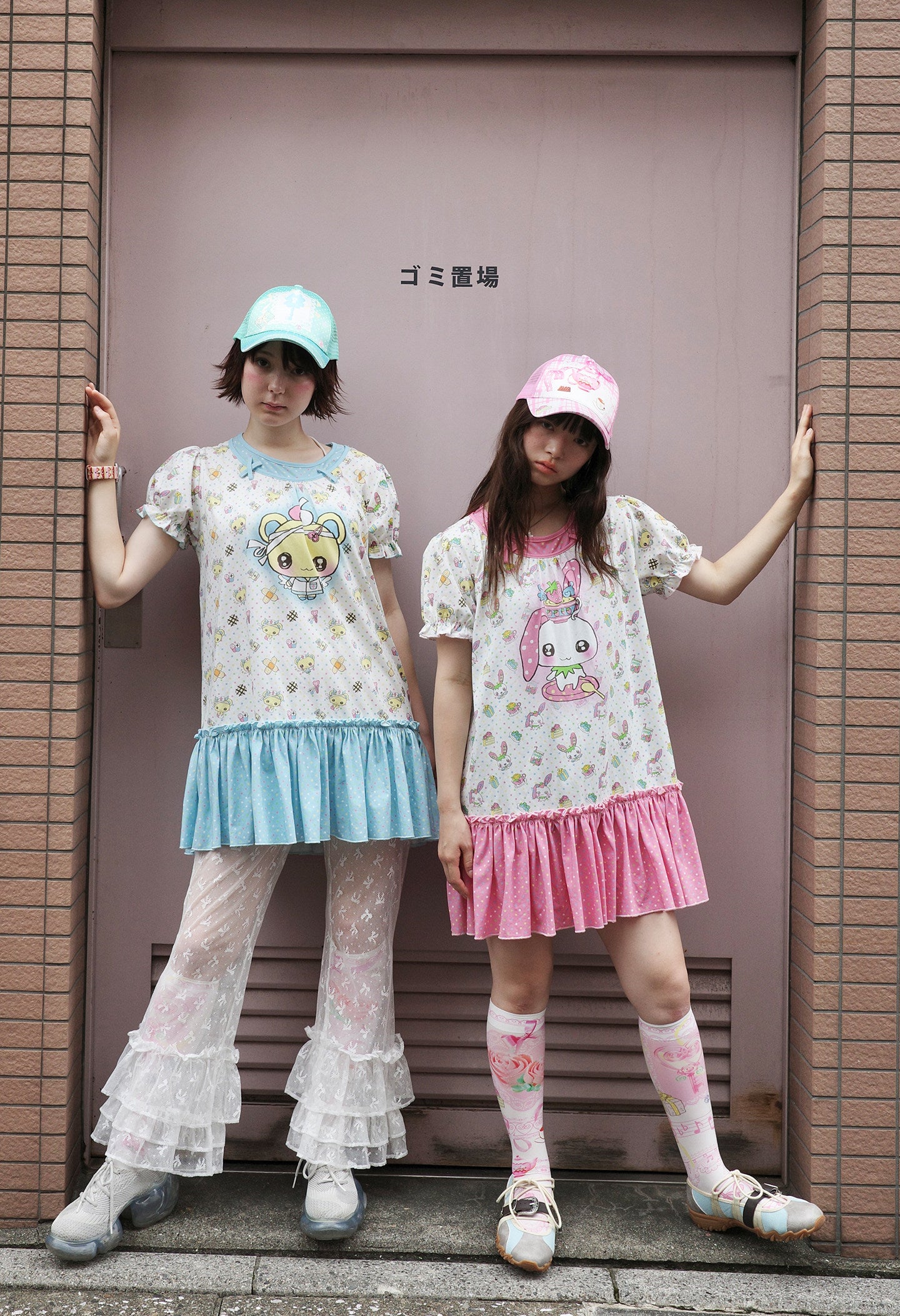 frufru - Bear Bunny Print Dress | Kawaii Japanese Casual Harajuku Fashion dress frufru