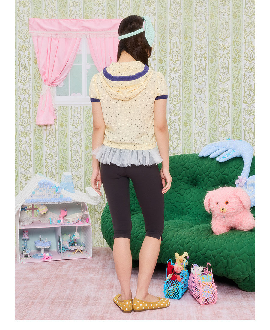 UnsocialNight - Polka Dot Hooded Lace Cardigan shirt UnsocialNight