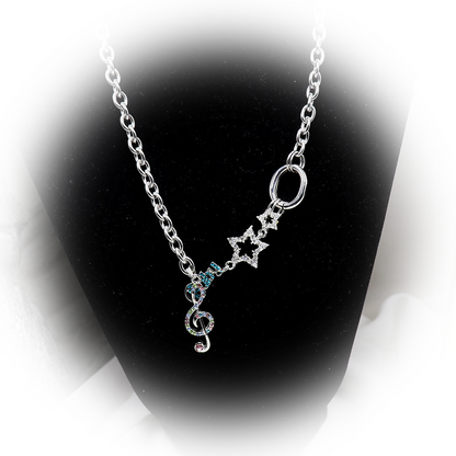 Kiwi Store - Y2K Rhinestone Star Note Necklace necklace kiwi store