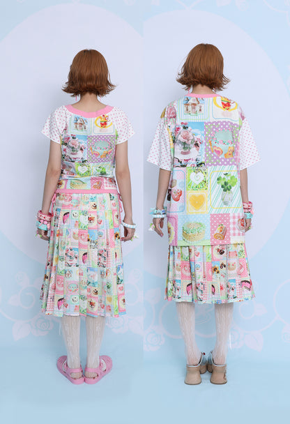 frufru - Cute Cake Print Cotton Tee tshirt frufru